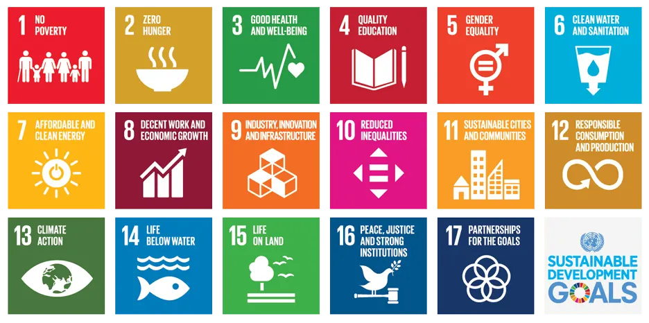 The icons of the 17 UN Sustainable Development Goals